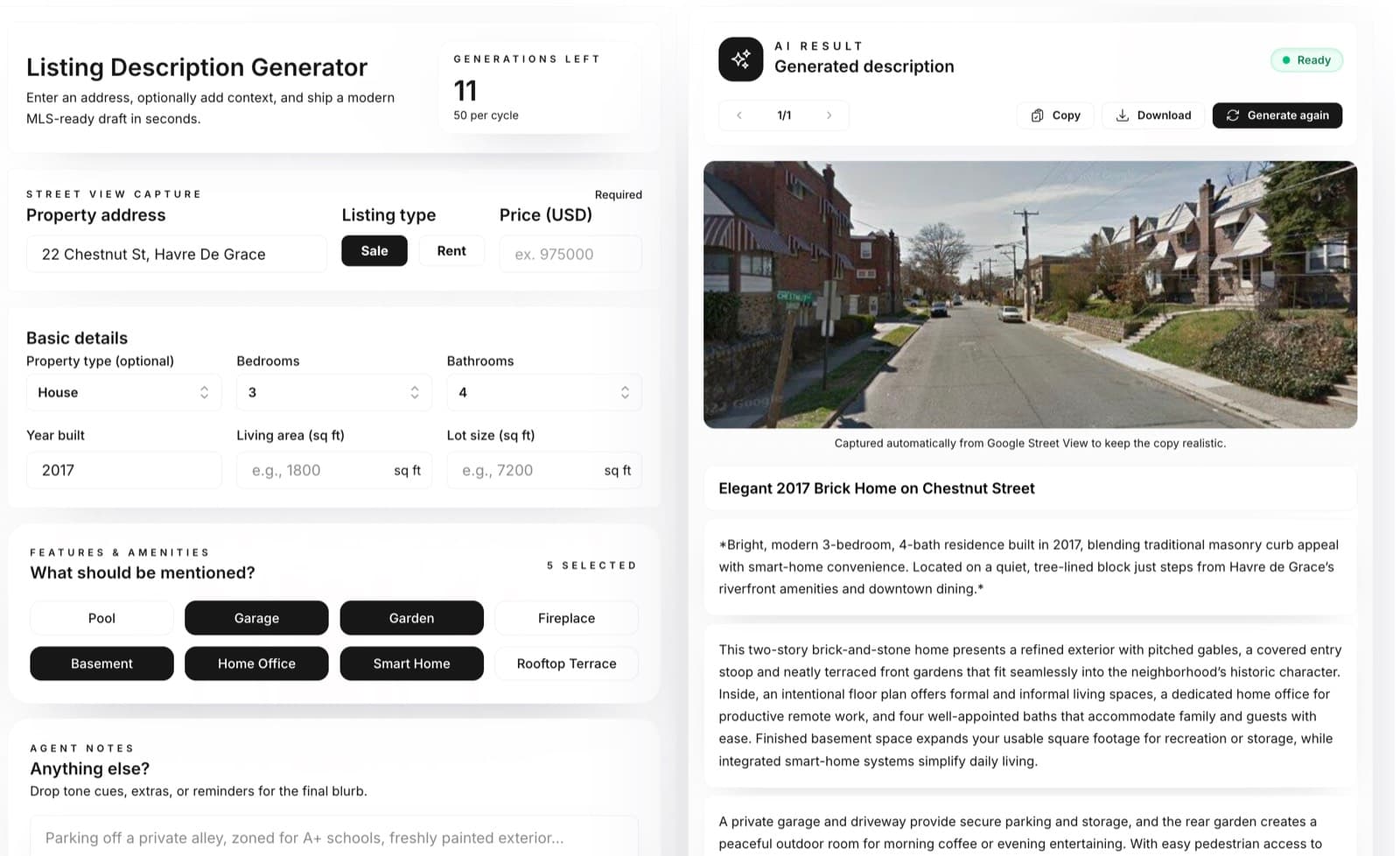 Example of the ListologyAi workspace