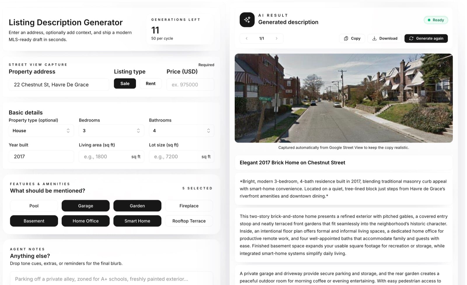 Example of the ListologyAi workspace